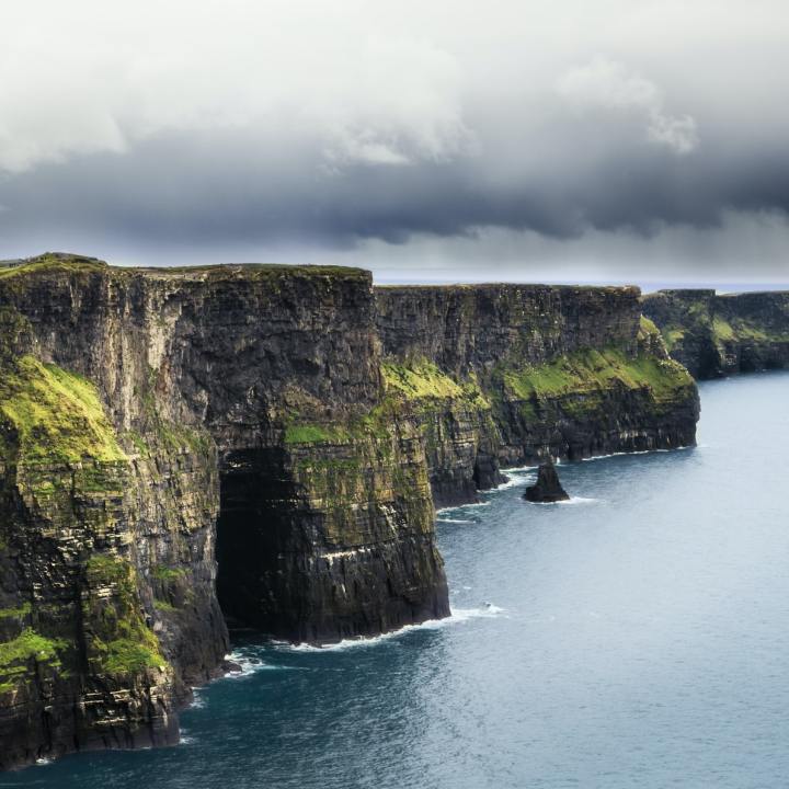 Steep cliffs along Irish seaside